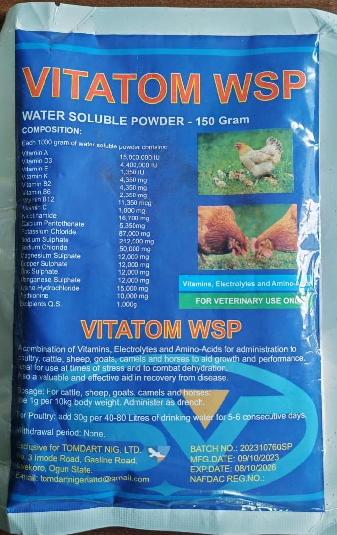 TOMVIT WSP – Premium Water-Soluble Vitamins, Electrolytes, and Amino Acids for Livestock and Poultry